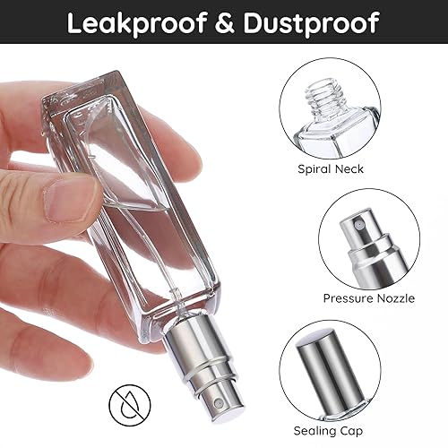 Miniatura 3 de Segbeauty Botella de perfume recargable de 0.7 fl oz, 2 botellas de vidrio vacías atomizador, mini pulverizador de niebla fina a prueba de fugas