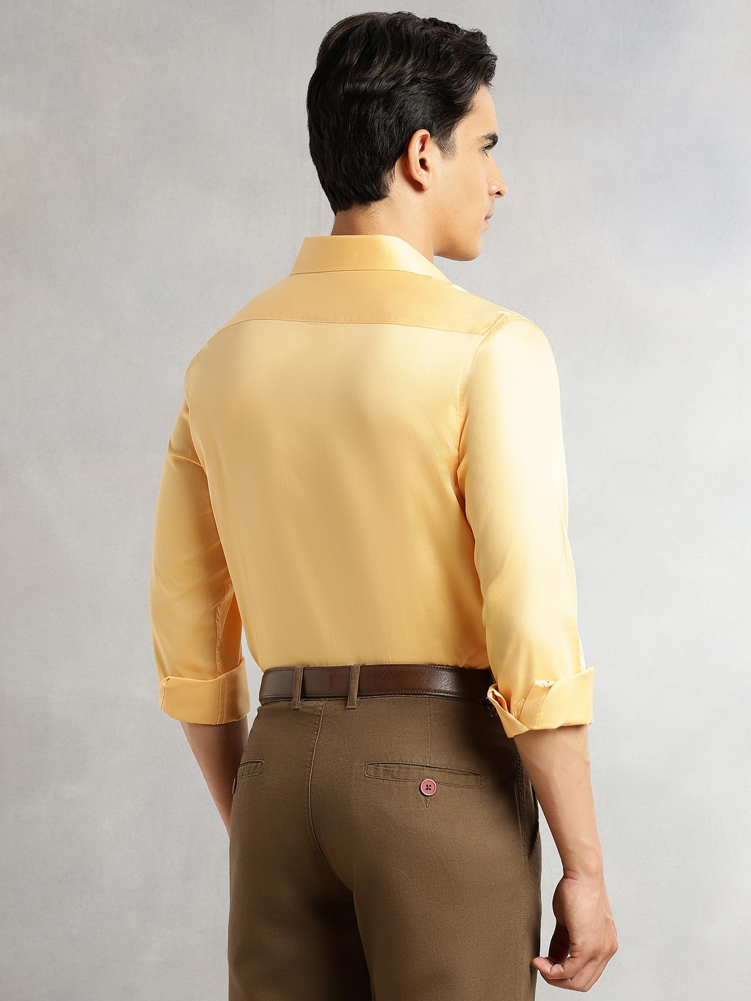 Thomas Scott Camisa para hombre, corte normal, formal, 100% algodón, manga larga, cuello ancho, camisa sólida de oficina para hombre