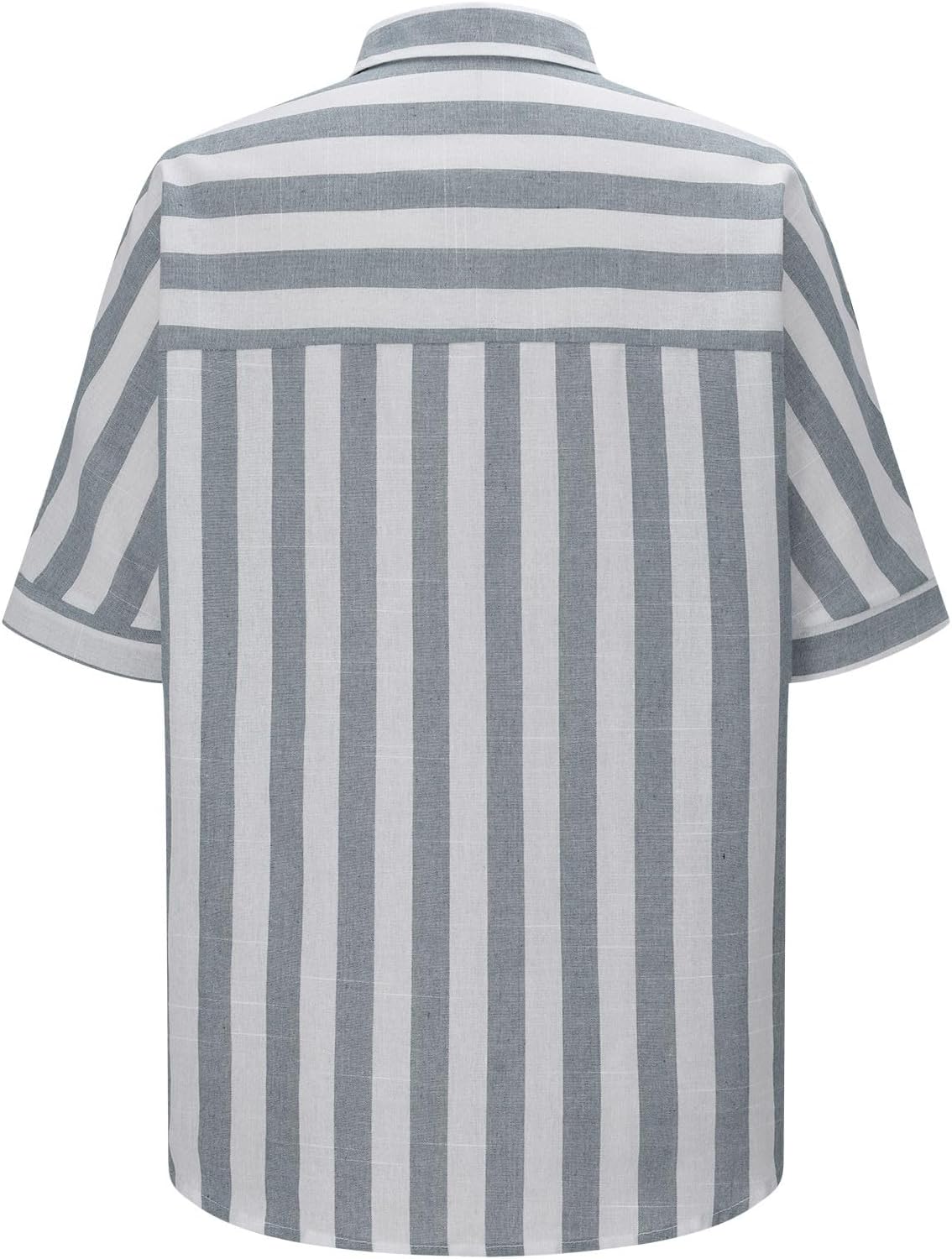 Linen Tops for Women Short Sleeve Striped Button Down Shirt Dressy Casual Cotton Linen Blouse Summer Beach Work Shirt - Image 3