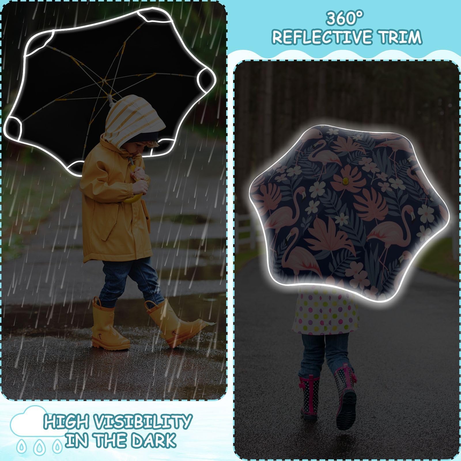 GuoChe Parapluie léger à poignée droite et cadre antirouille