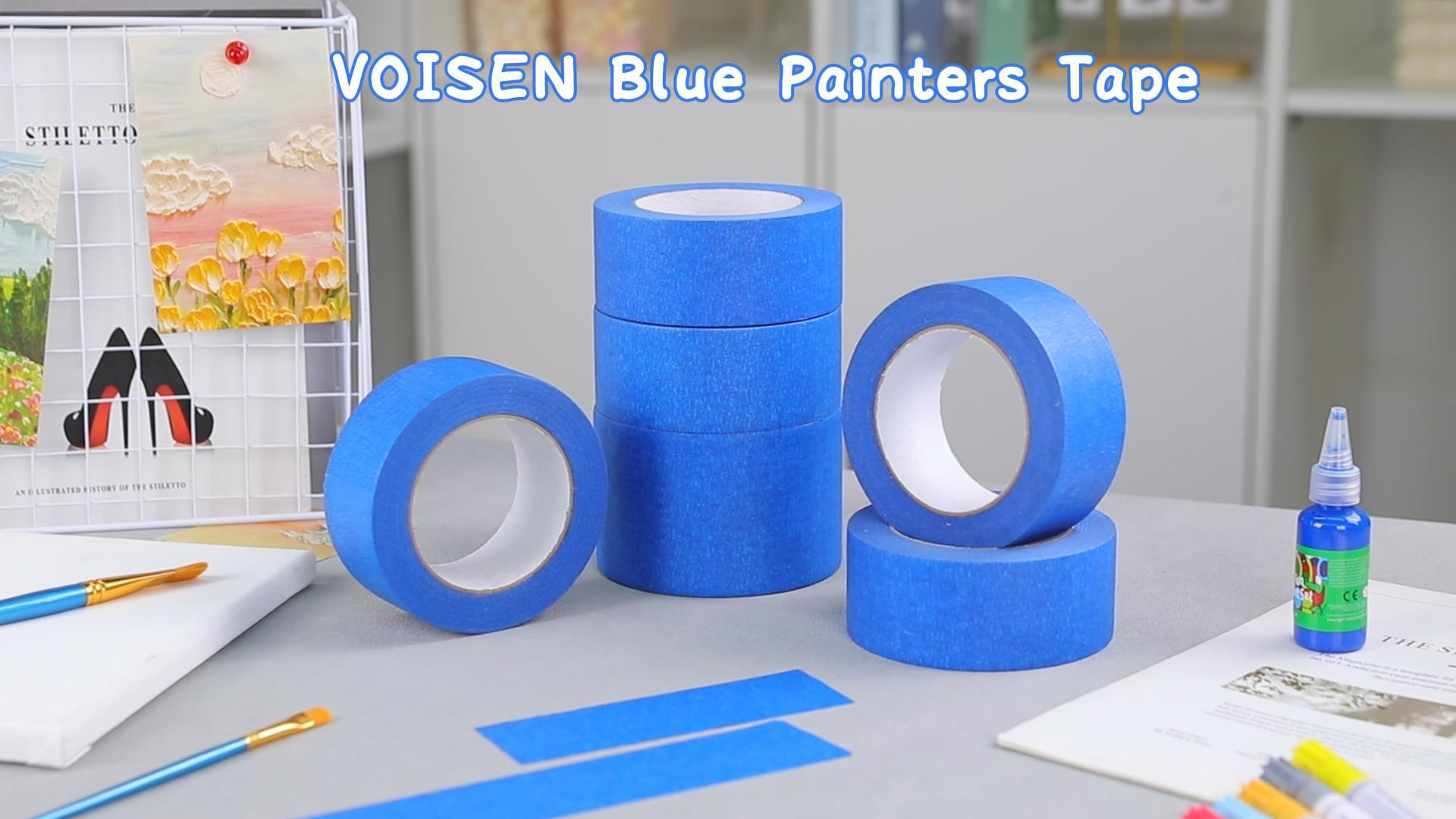 Image of VOISEN 5 Packs Painters Tape, Blue Painters Tape, 3 Inch Wide (3 in x 55 Yds), Masking Tape for Multi-Purpose, Masking Tape Bulk,DIY Artist Craft Arts, Decoration, Drafting, No Residue