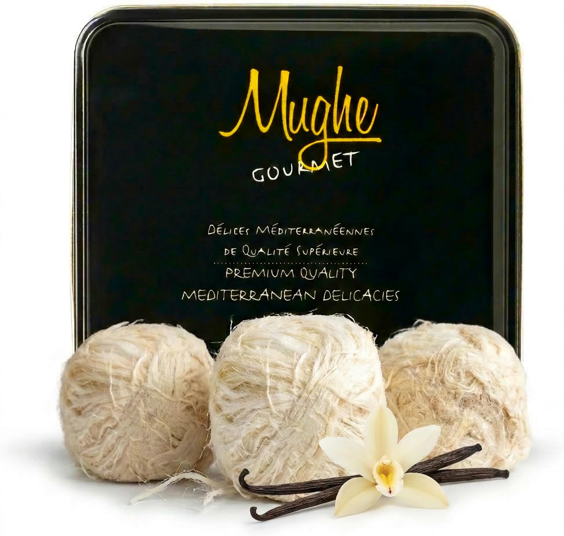 MUGHE GOURMET Luxury Turkish Cotton Candy Pismaniye Sweet (12 Fluffs)-Special Halva Candy Gift Box-Gourmet Confectionery Pishmaniye-Traditional Floss Halvah Gifts