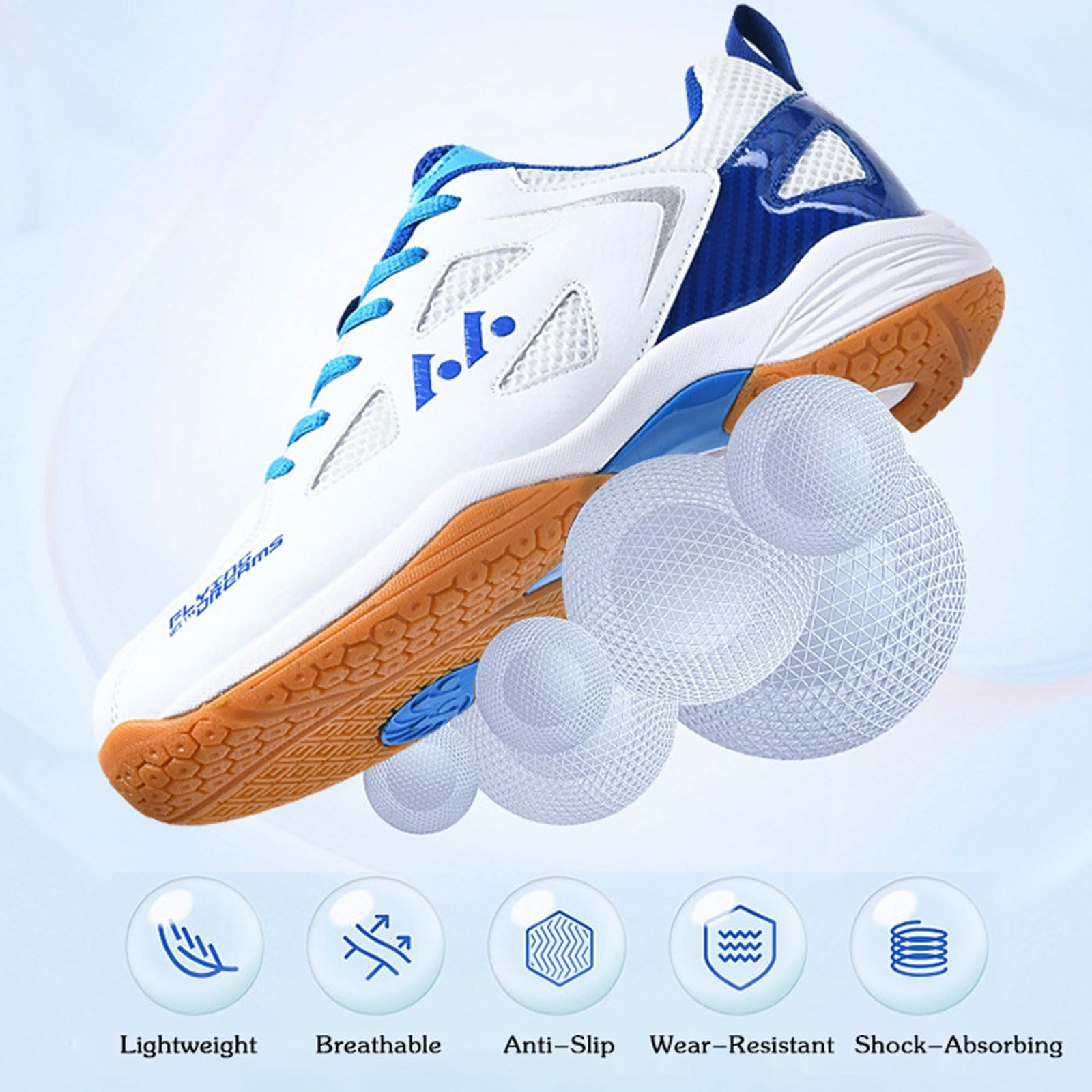 Zapatillas Tenis,Zapatos De BáDminton,Zapatillas De Squash Ligero Antideslizante Zapatos Deportivos Hombre Transpirable Zapatillas Voleibol Hombre Mujer para Adulto Deportes Fitness