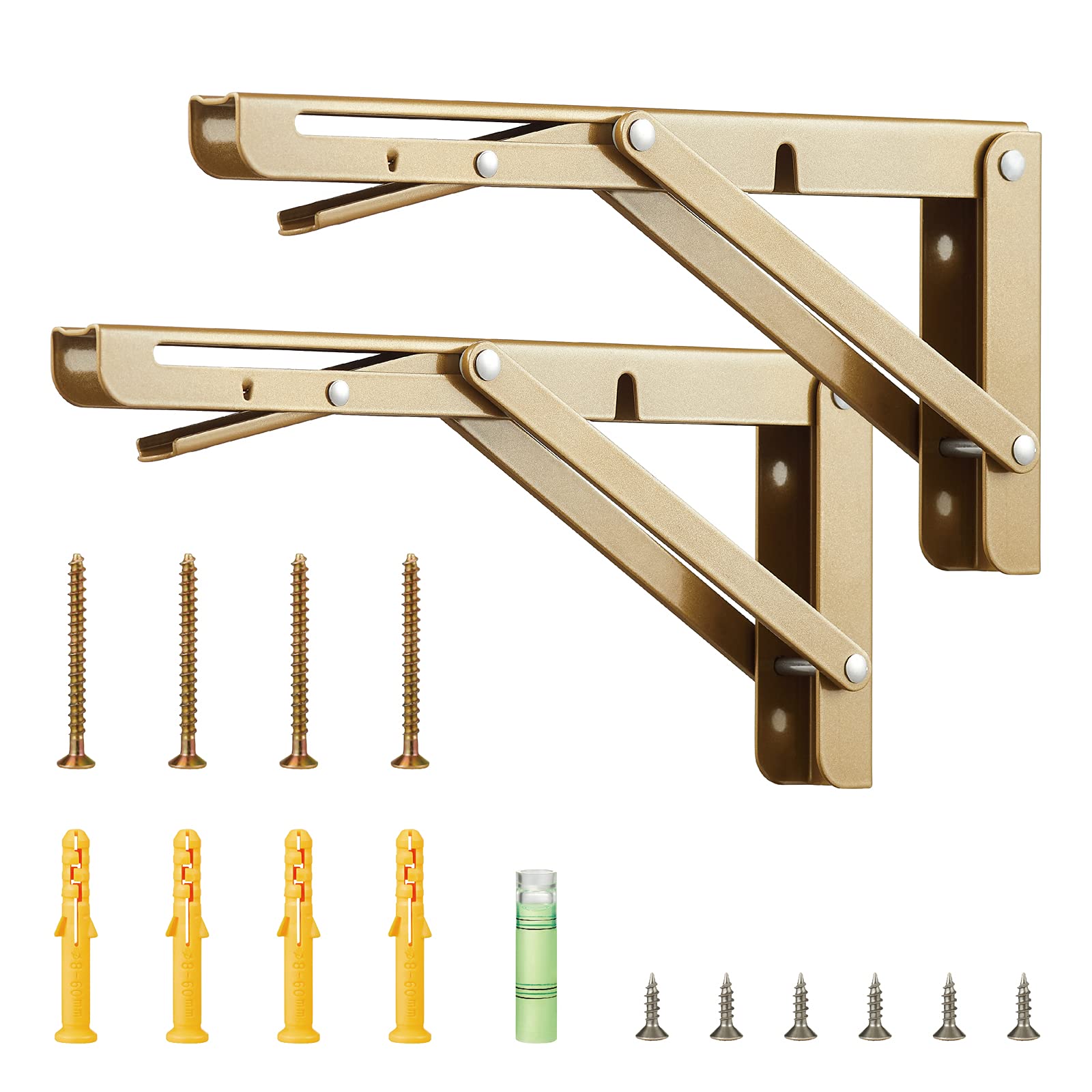 Buy Shelf Brackets 2Pcs Copper Folding Shelf Brackets, Max Load 440 lb