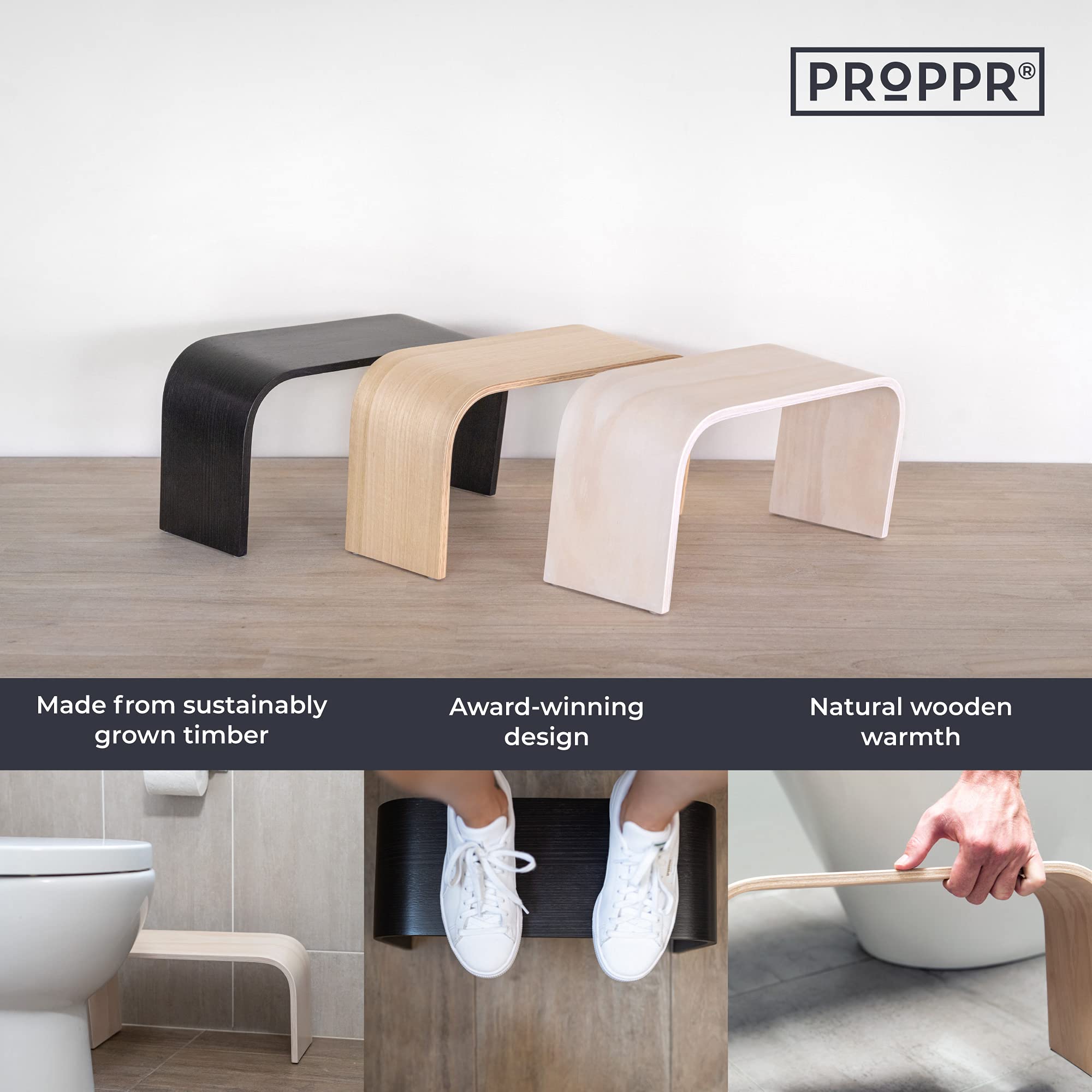 Amazon.com: Adult Squatting Toilet Stool. PROPPR Bathroom Poop Stool with  an Blackwash Wooden Stool - Adds Neutral and Natural Timber Warmth to Any  Bathroom : Health & Household