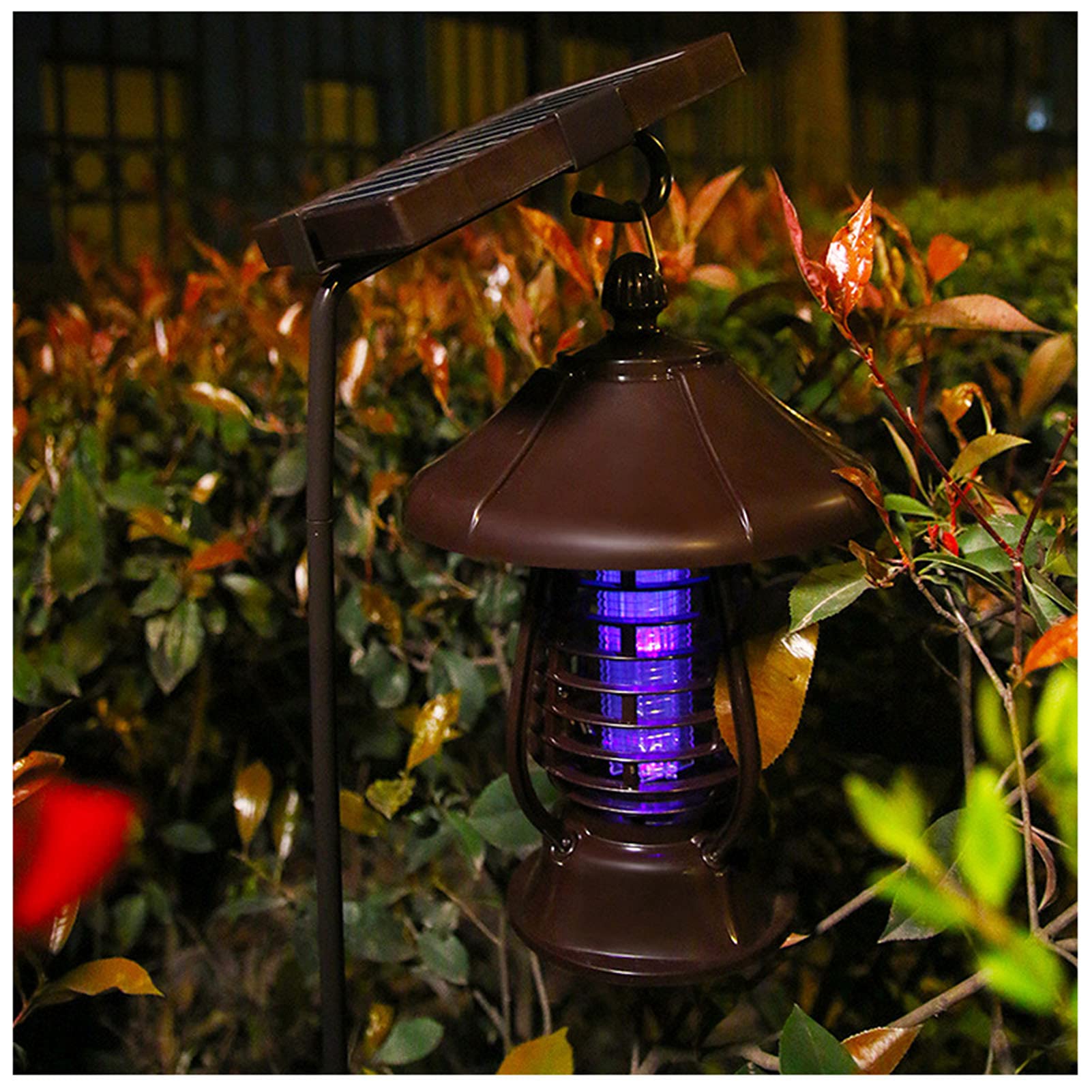 TEmkin Lampada antizanzare elettrica Portatile ad energia Solare, lampade solari antizanzare, Lampada da Giardino antizanzare da Appendere/Esterno/Giardino/Lampada antizanzare