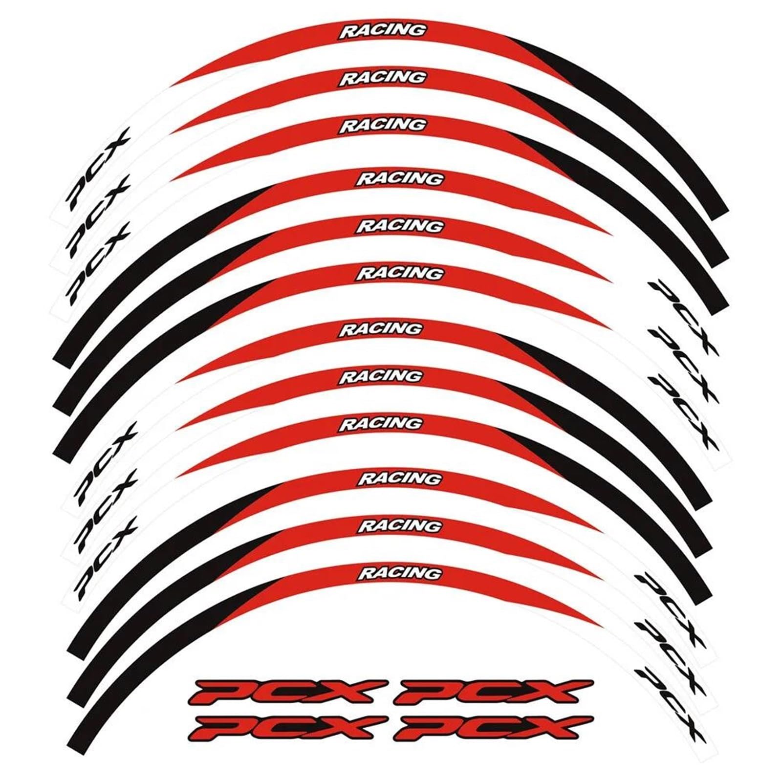 Motos Stickers Wheel Decal 14" 13" Reflective Sticker Vinyl Rim for PCX125 PCX160 PCX150(Color18)