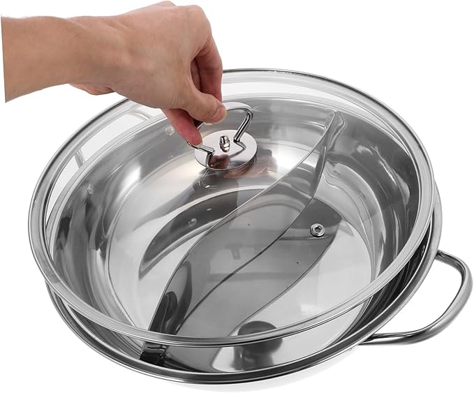 Olla Fondue de Acero Inoxidable con División, PHENOFICE, Plateado miniatura 8