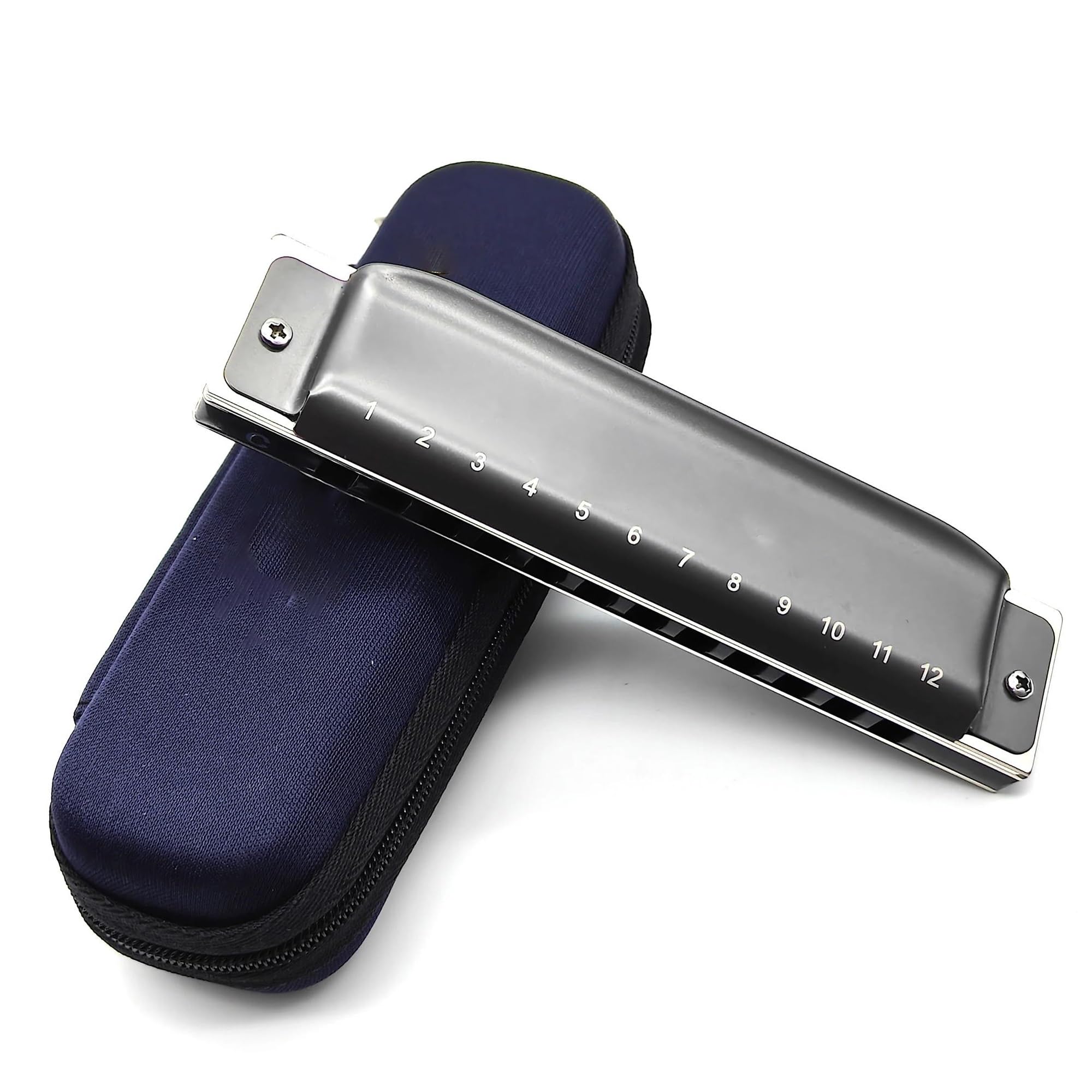 Harmonica Harmonica Clé C Diatonique Professionnelle 12 Trous | Harmonica 12 trous, Harmonica diatonique professionnel, clé C, peigne en aluminium, orgue buccal(Gray)