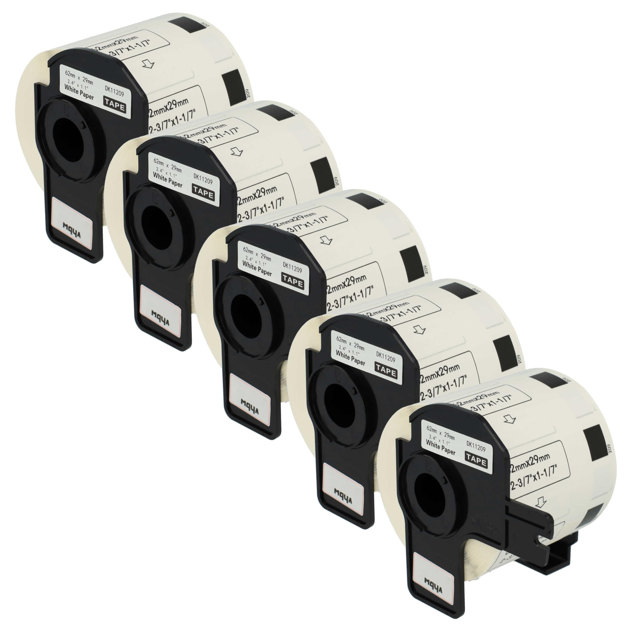 vhbw 5x Rollo de etiquetas 62 mm x 29 mm (800 etiquetas) para Brother