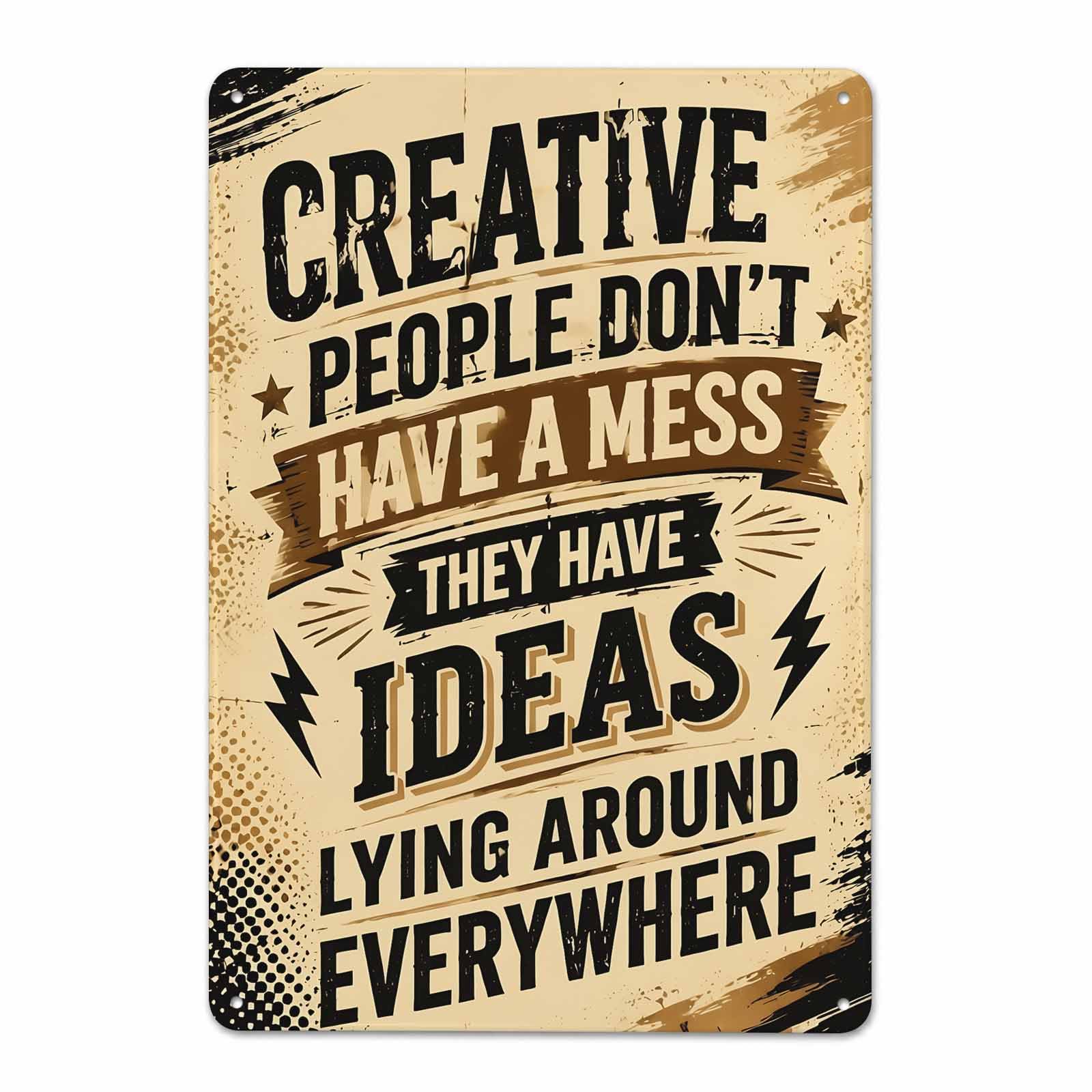 Gsrony Boys Type14 Creative People Have Ideas Vintage Metal Tin Sign 8X12,Waterproof