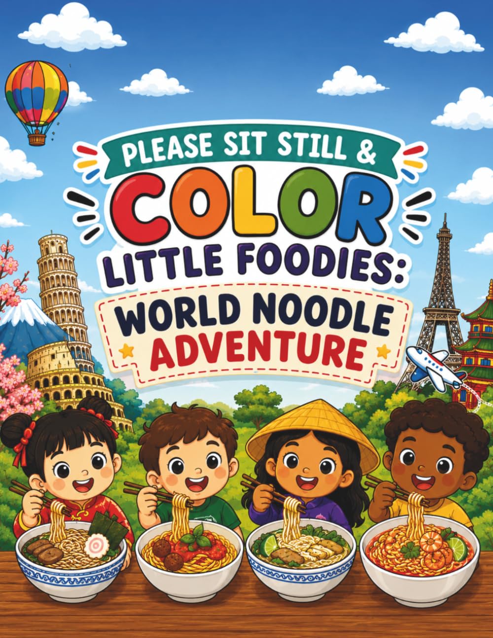 Please Sit Still & Color: Little Foodies: World Noodle Adventure