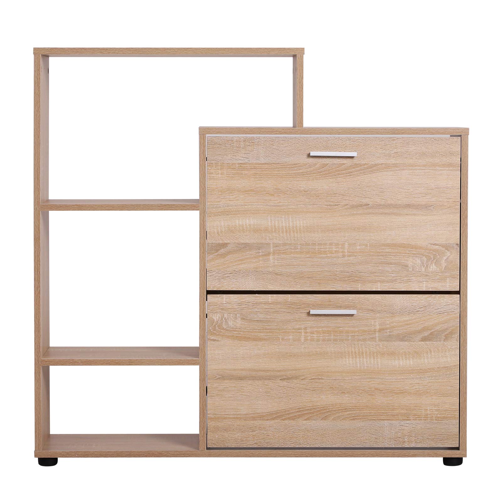HOMCOM Scarpiera Portascarpe Design Moderno Elegante Salvaspazio 20 paia da Ingresso in Legno 101,5 x 25,5 x 98 cm