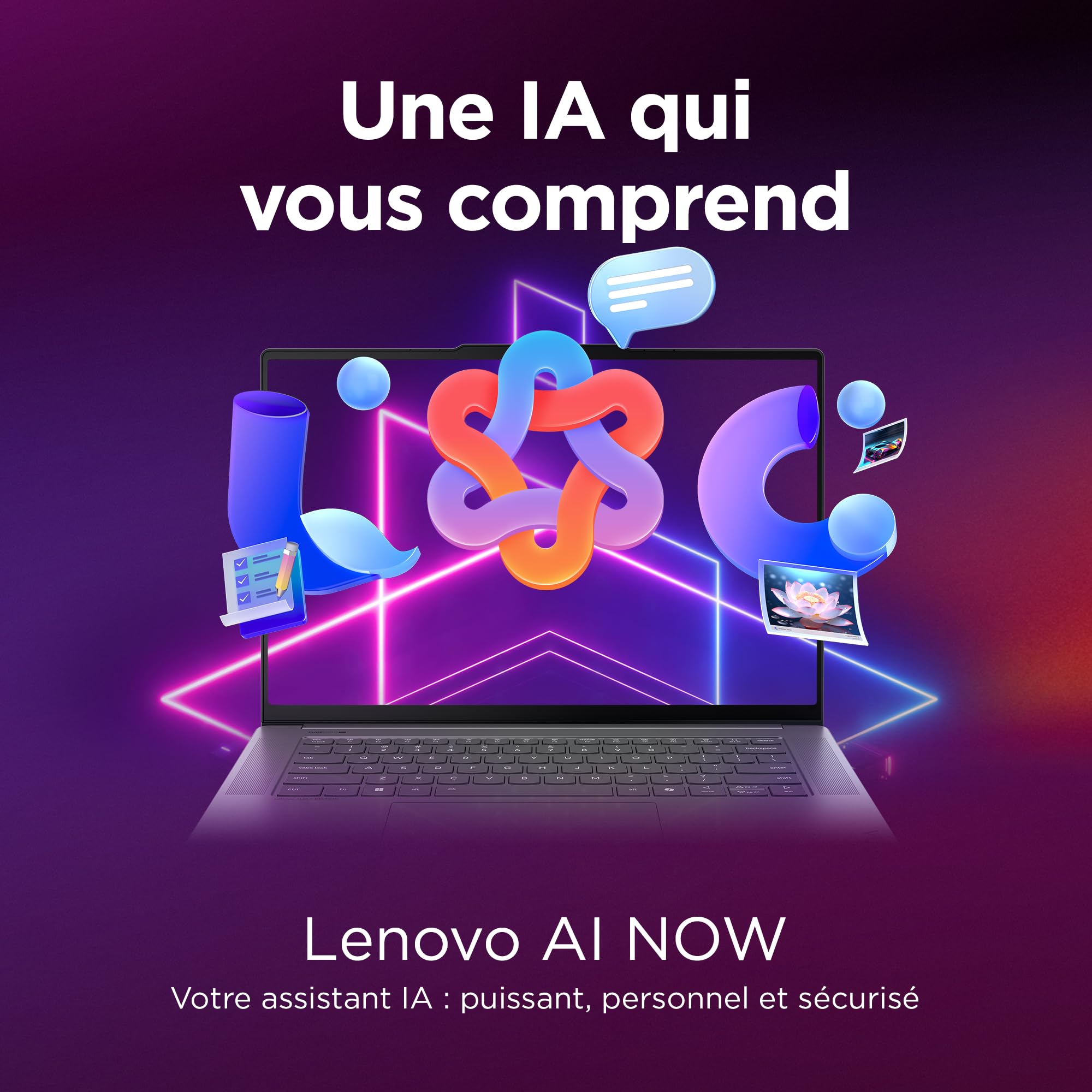 Lenovo Yoga Slim 7 14ILL10 - Ordinateur Portable 14'' OLED WUXGA Copilot+ (Intel Ultra 5 226V, RAM 16Go, SSD 512Go, Intel Arc Graphics 130V, Windows 11 Home) Clavier AZERTY Souris + écouteurs - Gris