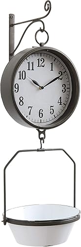 Miniatura 5 de Reloj de pared con escala de reproducción decorativa blanca