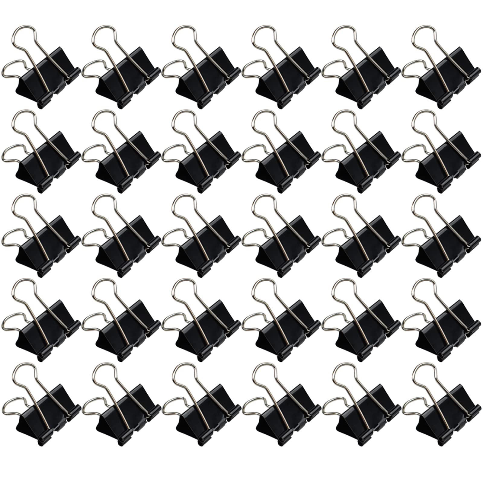 30 Pcs Foldback Clips 25mm Binder Clips Black Paper Clamp