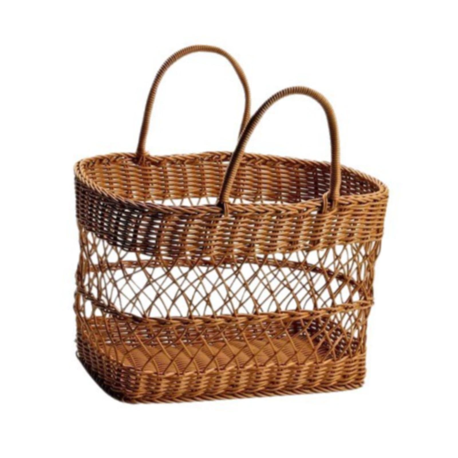 Picnic Storage Basket Decor Imitation Rattan for Dining Table Home Farmhouse-image-39