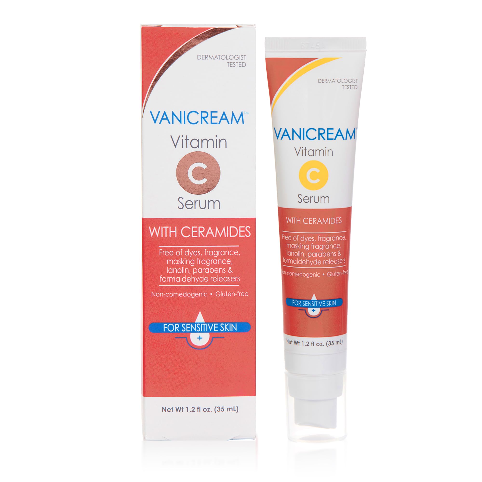 Vanicream Vitamin C Serum - Free of Dyes, Fragrance, Masking Fragrance, Lanolin, Parabens & Formaldehyde Releasers - For Sensitive Skin - 35ml