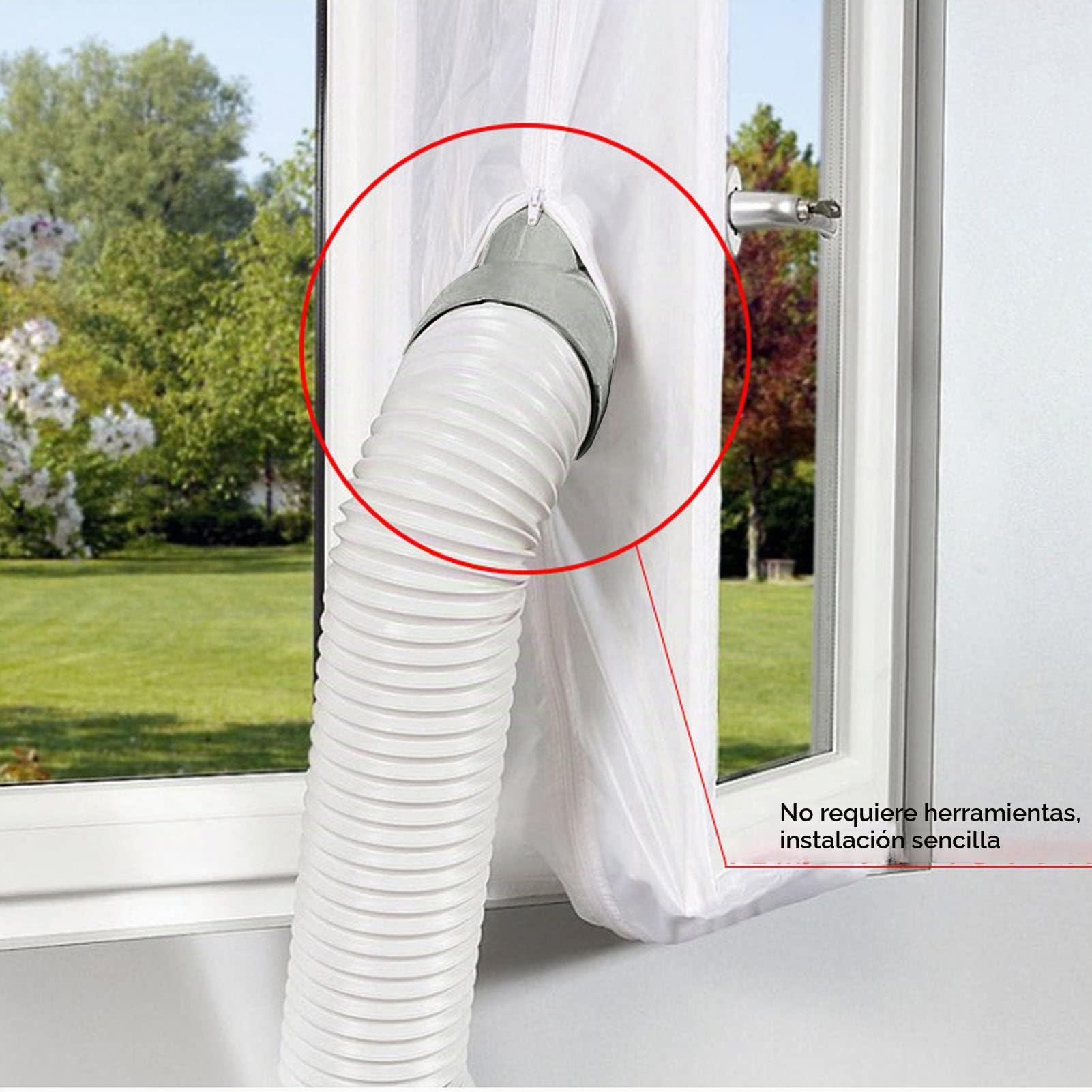 Kit de Ventana de Aire Acondicionado Portátil, Adaptador Universal para un Panel Deslizante Ajustable de Tubo de 150 Mm con Material de PVC Duradero para la Mayoría de Las