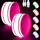 Samlior LED Armband for Running 2 Pack, 5 Colors 3 Lights Modes Rechargeable Reflective Arm Bands, High Visibility Reflective Gear for Running Walking Cycling at Night