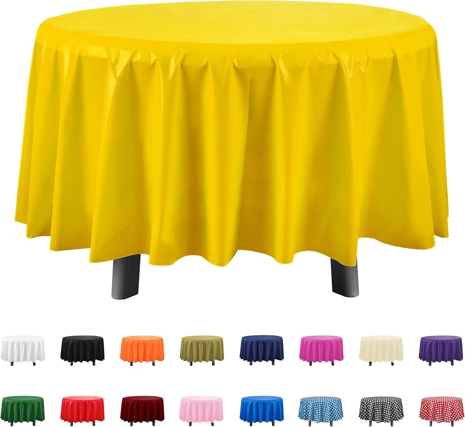 Eleclassi Yellow 12 Pack Premium Round Disposable Plastic