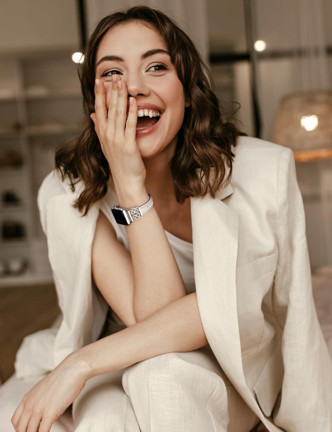 TOYOUTHS Leather Band Compatible with Apple Watch Bands Women 38/40/41/42/44/45/46/49mm Dressy Slim Leather Strap with Designer Heart Knot Buckle for iWatch Series 11 10 9 8 7 6 5 4 SE/Ultra 3 2 1 - Image 5