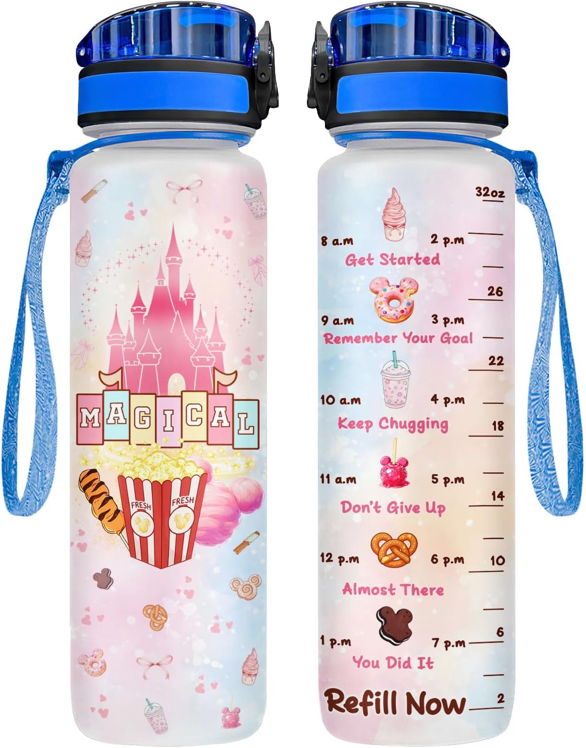 34HD Magical Mouse Snacks Time 32 oz Water Bottle, Back to School Gift