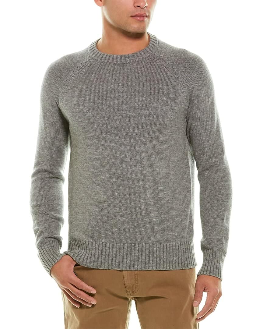 Michael Stars Men's Crew Neck Raglan Sweater, Heather Grey, X-Large ...