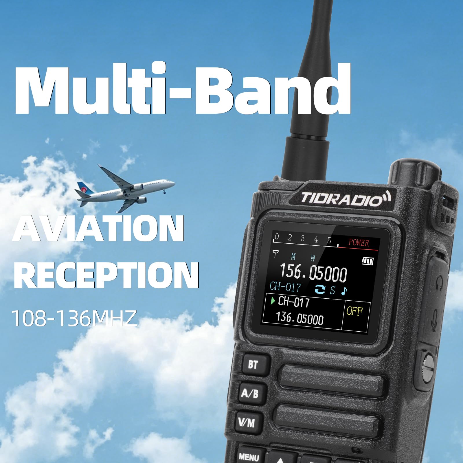 TIDRADIO TD-H9 Walkie Talkie, funkgerät, 10 Watt, GPS, APRS, Spektrumanalyse, SMS, Bluetooth-Programmierung, Web-Upgrade, NOAA, USB-C-Akku, Funkgerät für Erwachsene mit hoher Reichweite – Schwarz