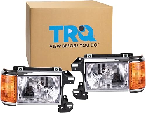Miniatura 10 de TRQ HLA95284 - Juego de 2 faros delanteros de repuesto para el lado del conductor y del pasajero, compatible con Ford Bronco F-150 1992-1997 F-250