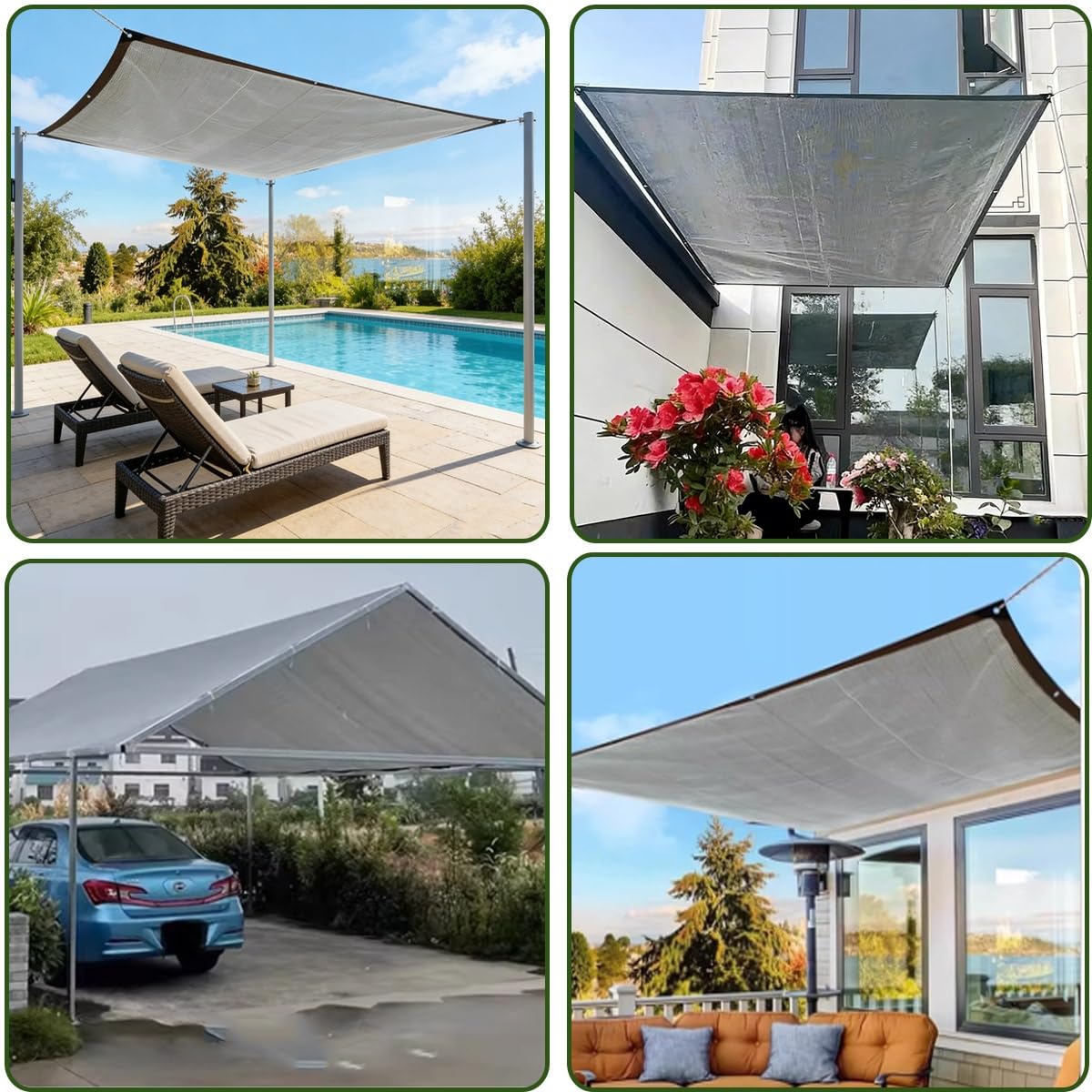 HighPerformance - Lona reflectante de aluminio 99 % plateada, con bloqueo UV, tela de malla de calor con ojales para invernadero, patio, jardín y cubierta de coche (13 x 16 pies)