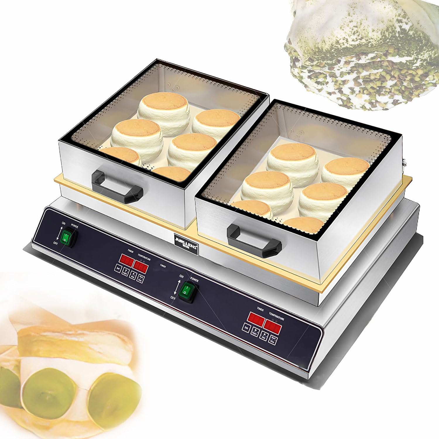 KJZQXYX Electric Souffle Maker,Commercial Electric Griddle,Pancake Maker, Dorayaki Baker Machine,Easy To Clean,for Restaurant Bakery Snack Bar (B)