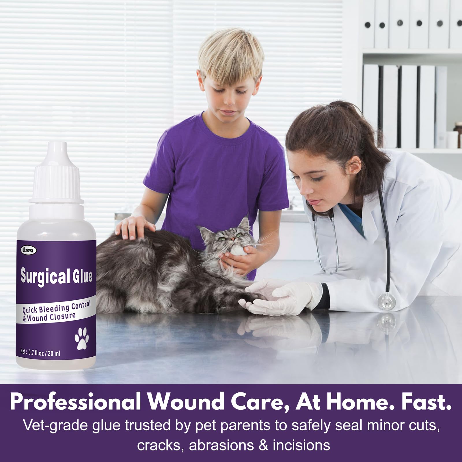 Quick-Setting Animal Surgical Glue 20ml – Fast Bleeding Control & Wound Closure for Pets | Strong & Flexible Veterinary Adhesive – Relieves Pain from Cuts, Scrapes & Lacerations — Amazon image 5