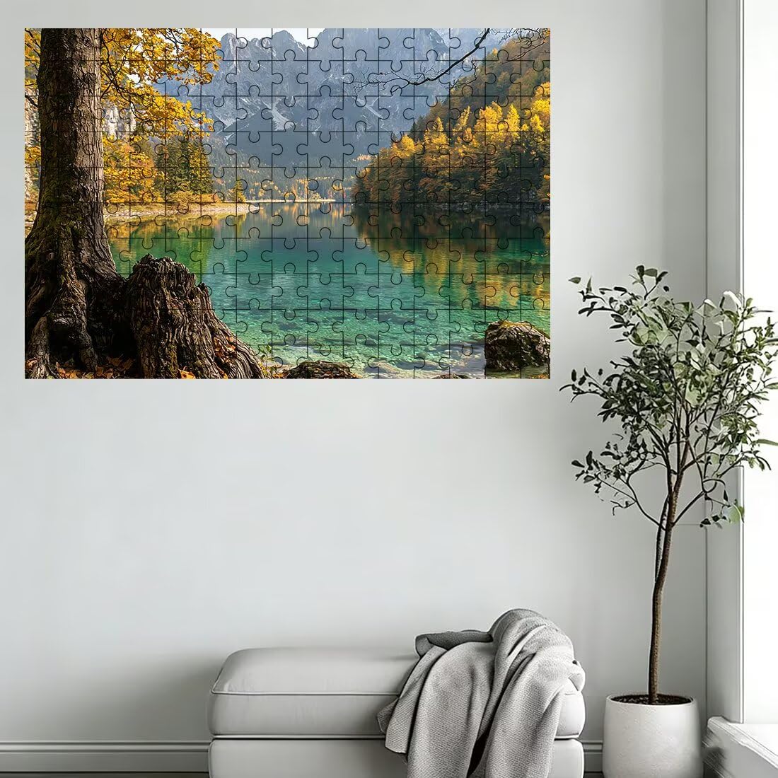 Puzzle 1500 elementów jesień, puzzle natura dla dorosłych, klasyczne puzzle gry edukacyjne do aktywności rodzinnej, najwyższej jakości drewniane puzzle z pudełkiem na prezent dla mężczyzny, prezent