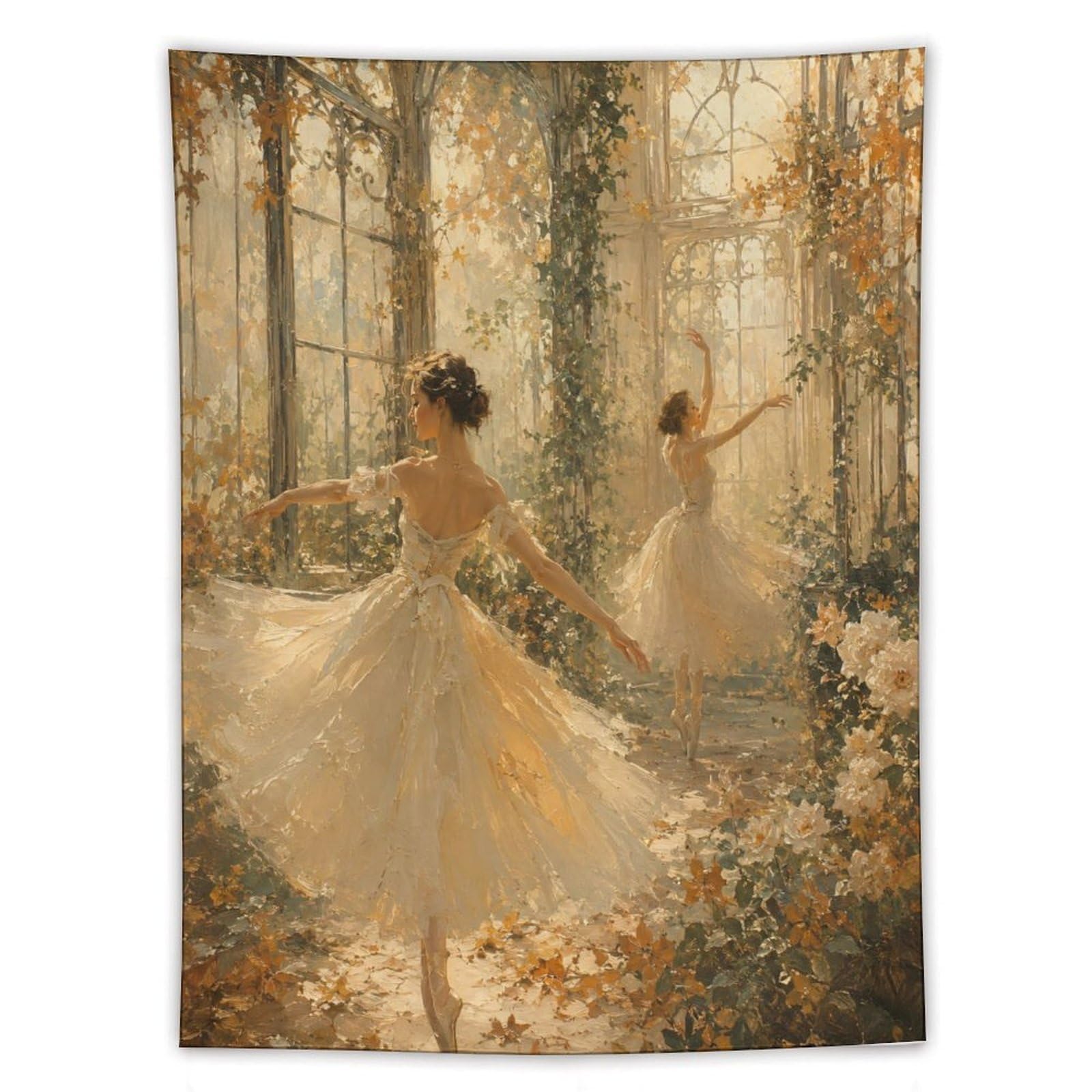 H3B8U2Y5 Ballerina Sunlit Conservatory Wall Tapestry, Impressionist, Office