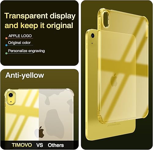 Vista 47 de TiMOVO Funda transparente para iPad (A16) 11ª generación de 11 pulgadas 2025, iPad de 10.9 pulgadas 2022, funda protectora trasera transparente