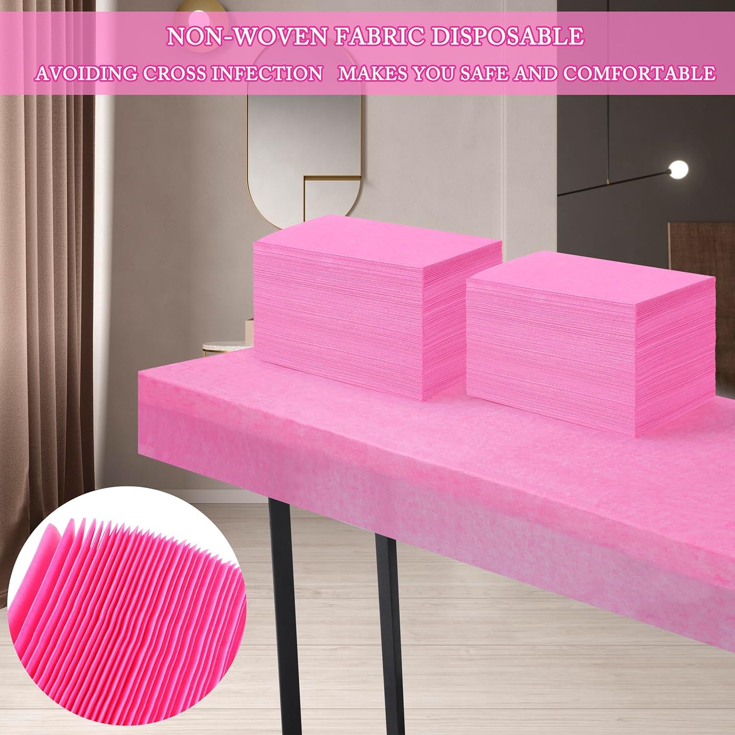 NEWFUN Sabanas Desechables Camilla Masaje，100pcs Sábanas Para Camillas No Tejidas，Sábana de Masaje Suave no Tejida，180x80cm，Adecuado Para Salones de Belleza，Spas，Masajes，Hoteles， Salones de Tatuaje