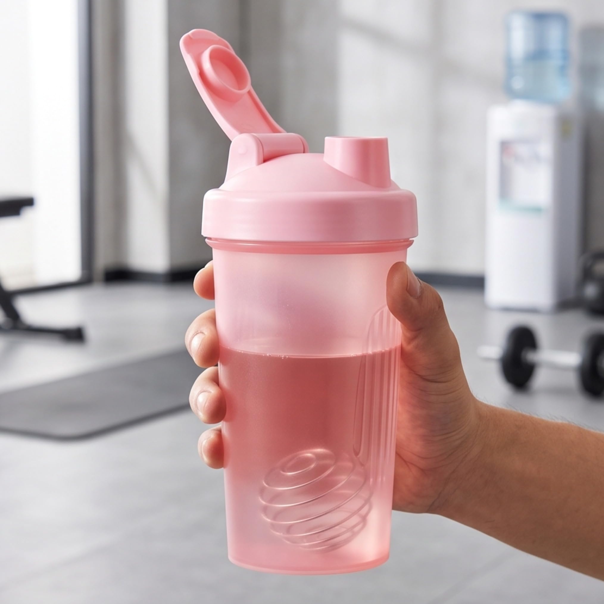 1pc Blender Shaker Bottle With Stainless Whisk Ball 400ML, BPA Free Plastic Protein Shakes Leakproof For Powder Workout Gym Sport, Back To School Supplies