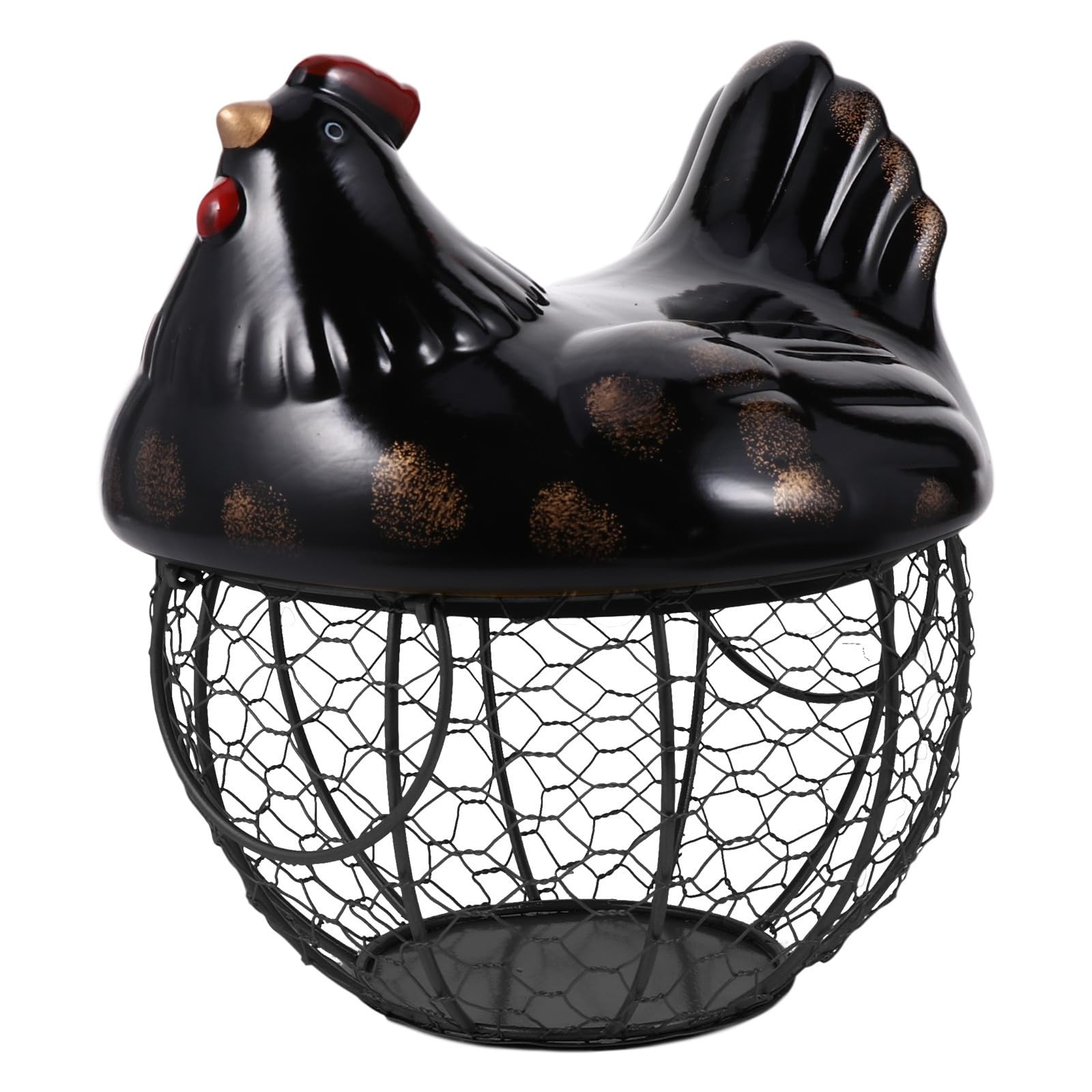 Cesta de Almacenamiento de Hierro Cerámica Negra para Cocina y Hogar