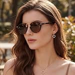 CARFIA Retro Acetate Small Face Polarized Sunglasses for Women Men Trendy Metal Double Bridge Round Sun Glasses CA3399L