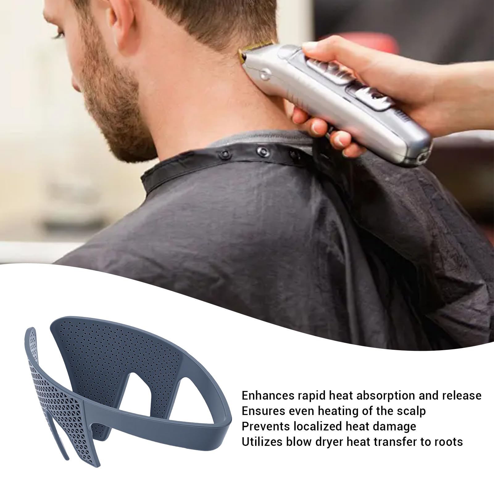 Yinhing Outil de Presse à Cheveux Latéral pour Hommes, Fer à Aplatir Anti-frisottis à Couverture Complète 3D avec Trous Micro-ventilés pour une Répartition Uniforme de la Chaleur,