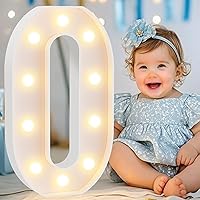 Vista 54 de Pooqla Letras y Números Decorativos con Luces LED, Letras y Números de Neón de Plástico Blanco para Decoración de Fiestas, Bodas, Funciona