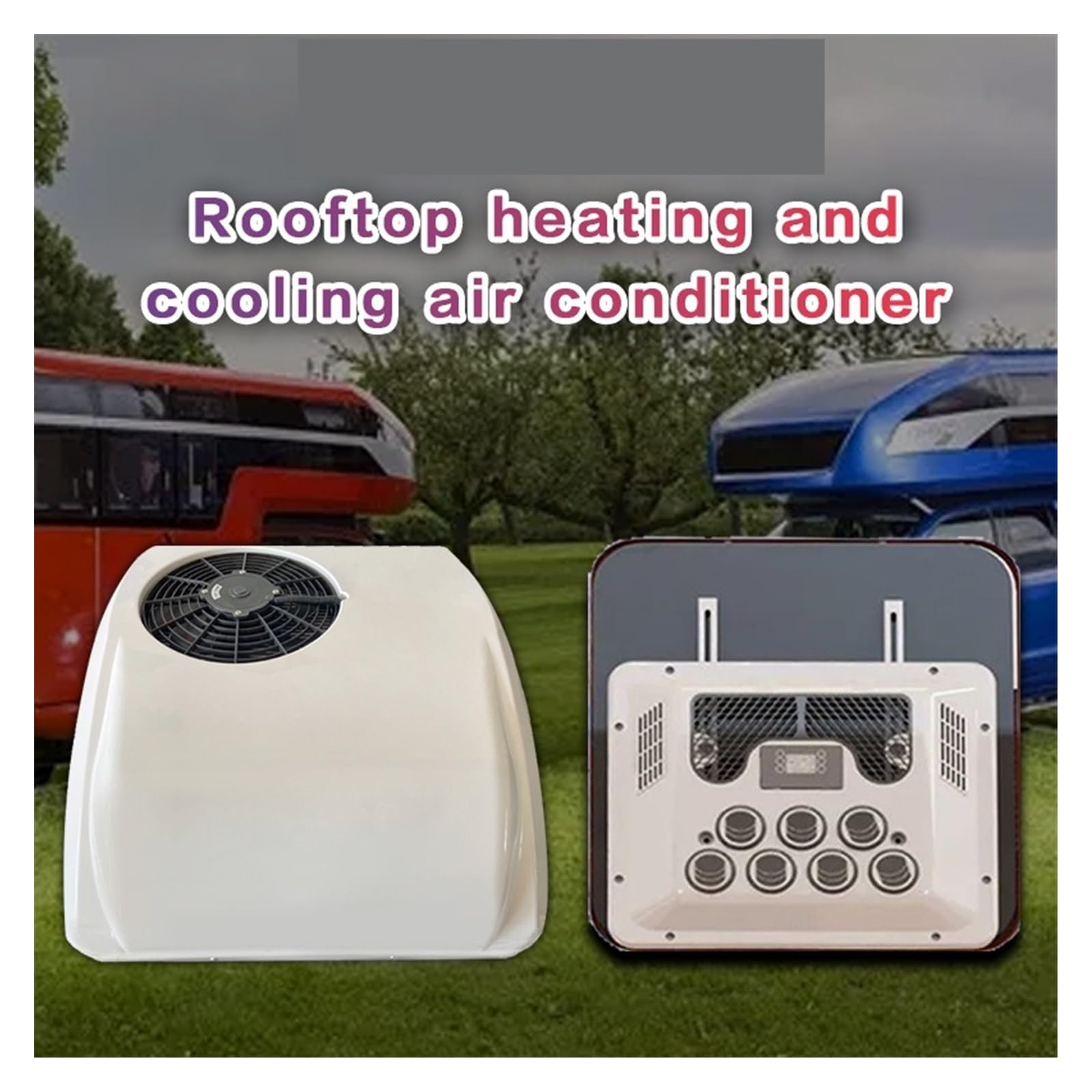 Klimatyzator, 24v elektryczny samochód RV klimatyzator dachowy, 12V Parking na dachu Ac ogrzewanie i chłodzenie dla ciężarówki Camper Van Caravans Motor Home(Cool 12V)