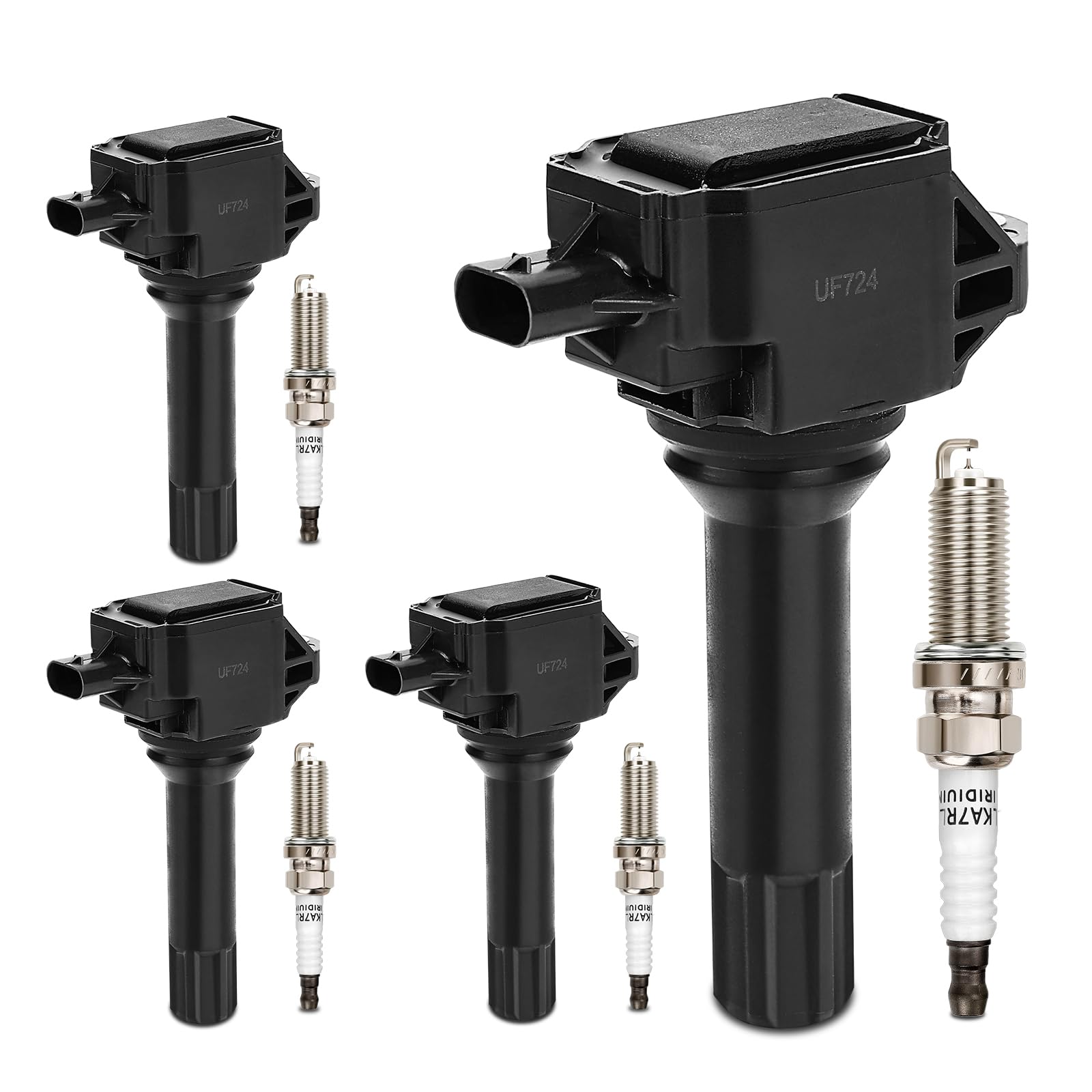 UF724 Ignition Coil &amp; 93501 Double Iridium Spark Plug for Subaru Forester