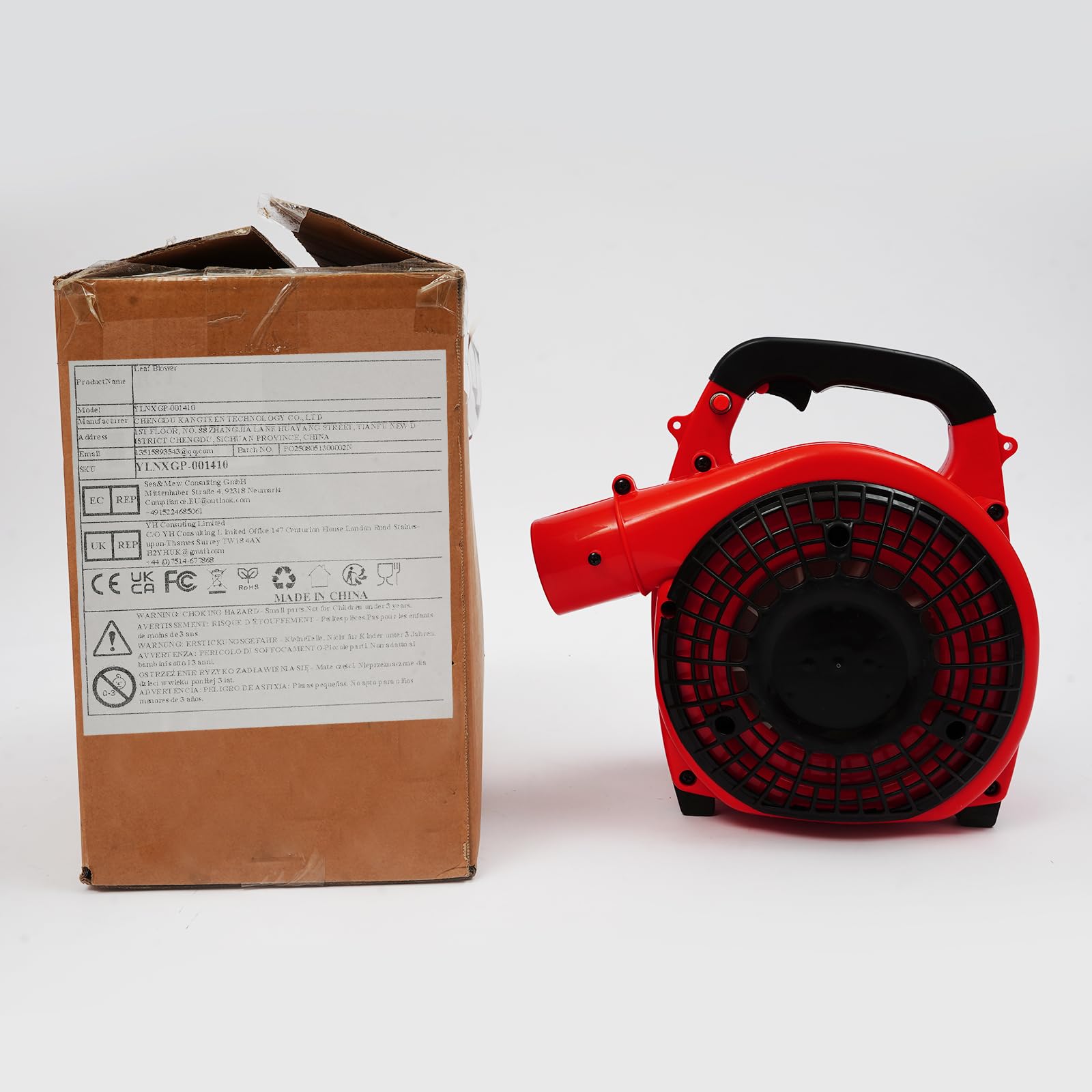 Soffiatore a benzina da 25,4 cc, cilindrata a mano, potenza del motore 0,75 kW, motore a 2 tempi, modello EB-260, soffiatore manuale da 4,32 kg, raffreddato ad aria, rosso e nero, avviamento a corda