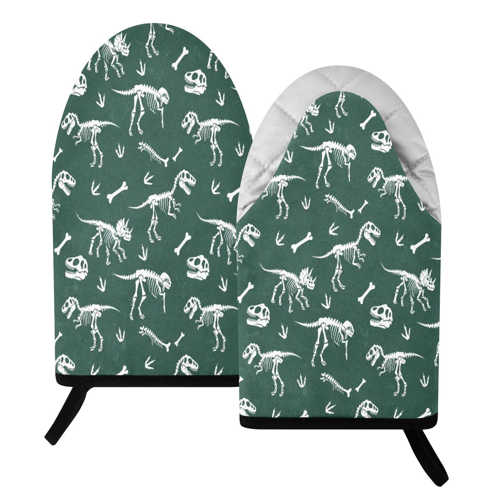 BURSTDDY Dinosaur Bones Oven Mitt,Heat Resistant Kitchen Mitts for Cooking
