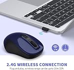 LeadsaiL Souris sans fil, 2.4G Souris sans fil Portable Slim Moins de bruit pour la souris optique d'ordinateur portable 4 Boutons, AA Batterie incluse, USB Souris pour ordinateur portable, Bureau, MacBook