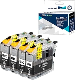 LCL Compatible for Brother LC101 LC101XL LC-103 LC103 XL LC103XL LC101BK LC103BK High Yield (4-Pack Black) Ink Cartridge for Brother DCP-J132W DCP-J152W DCP-J172W DCP-J4110DW DCP-J552DW DCP-J752DW MFC-J245 MFC-J285DW MFC-J4310DW MFC-J4410DW MFC-J450DW MFC-J4510DW MFC-J4610DW MFC-J470DW MFC-J4710DW Inkjet Printer