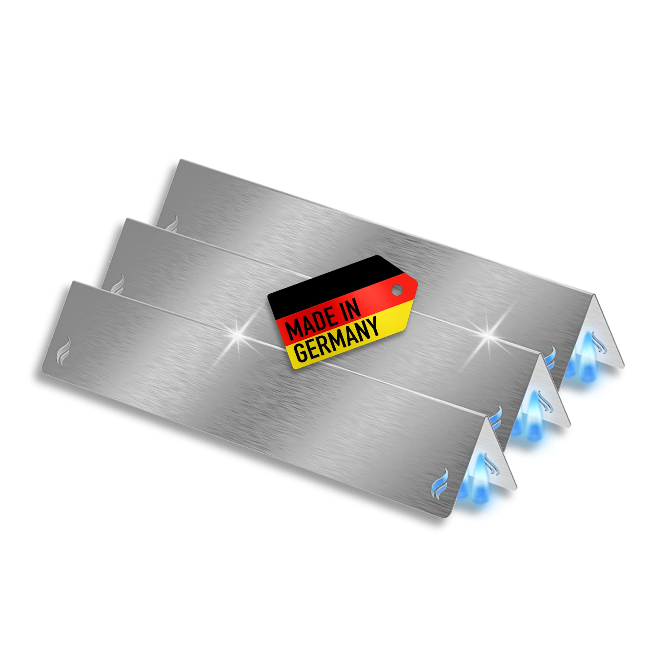 Urhome Aromaschienen & Brennerabdeckung für Weber Spirit 210/220 E210 S210 E220 S220 | Edelstahl 3er Set – passend als Alternative zum Weber Ersatzteil 7633 | Made in Germany