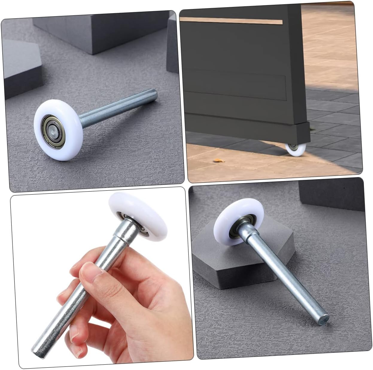 TEHAUX 8pcs Nylon Garage Door Rollers Quiet Replacement Wheel with Stem Durable and Lightweight Rollers for Smooth Operation for Garage and Barn Doors